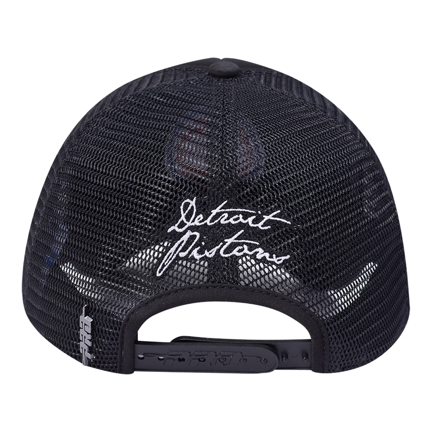 Detroit Pistons Pro Standard Fire and Roses Pro Pinch Trucker Hat - Image 2