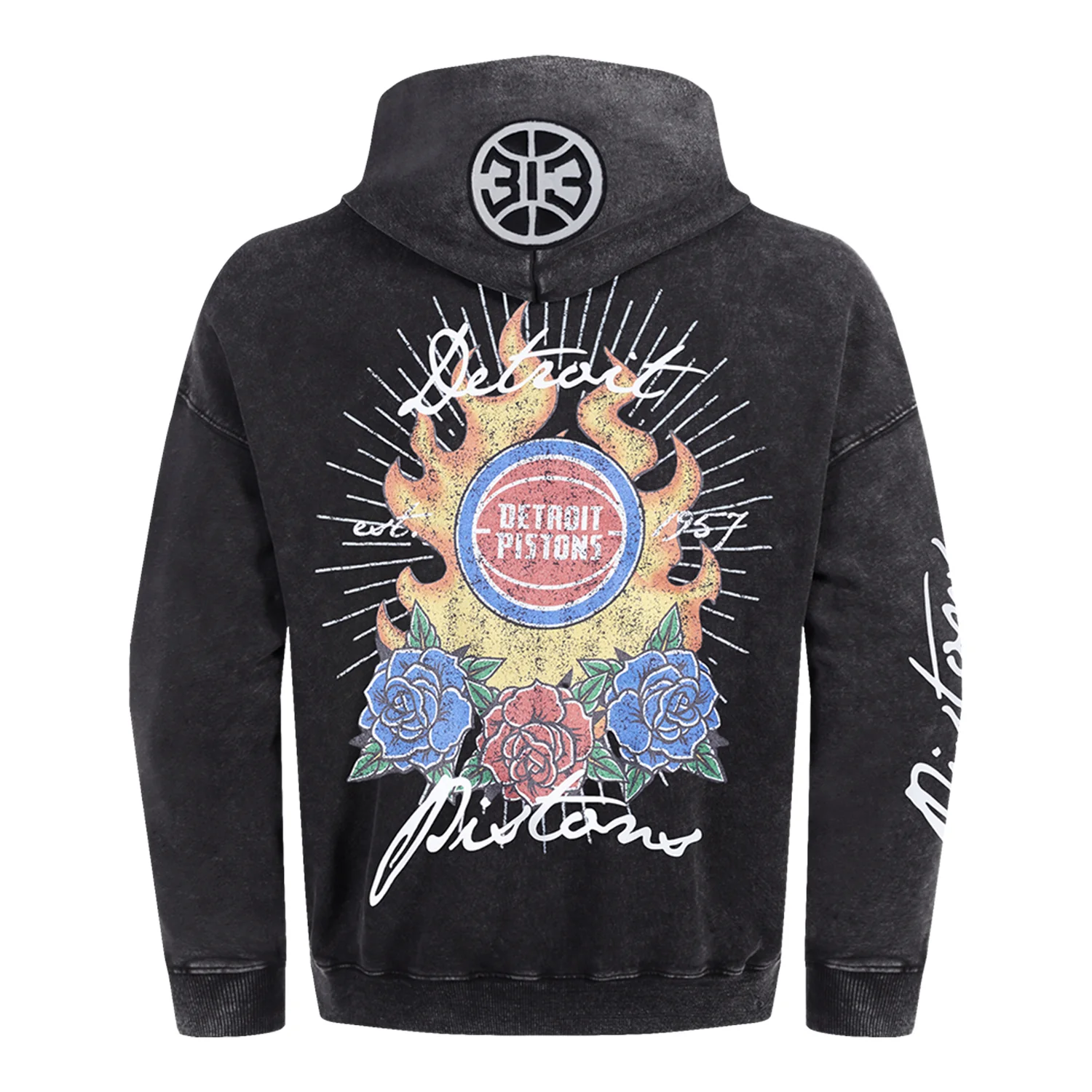 Detroit Pistons Pro Standard Fire And Roses Hooded Sweatshirt